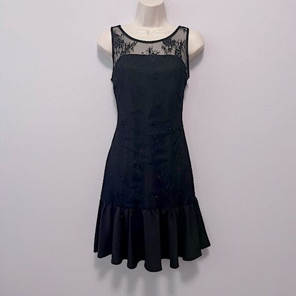 Pearl by Georgina Chapman Black Lace/Beaded Dress Size 4 NWT! - Picture 1 of 9